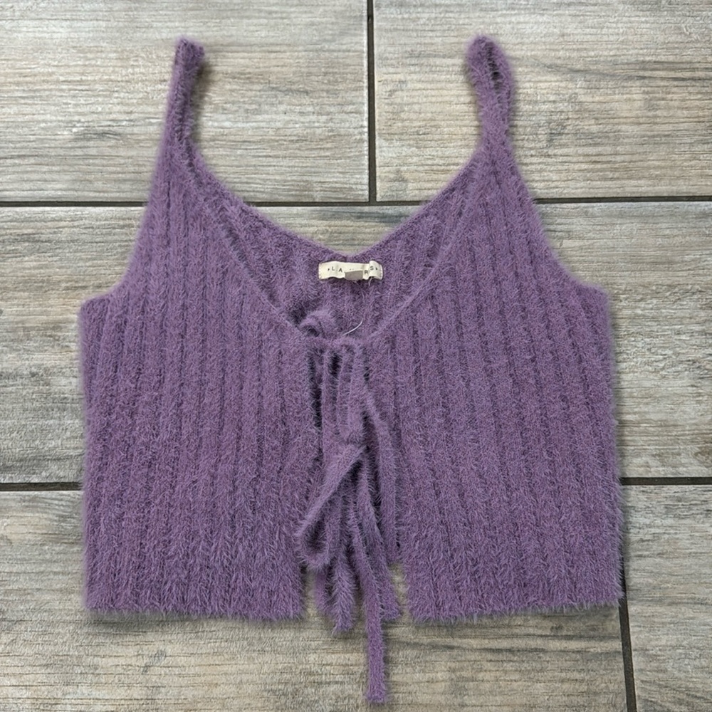 Pacsun fuzzy teddy croptop